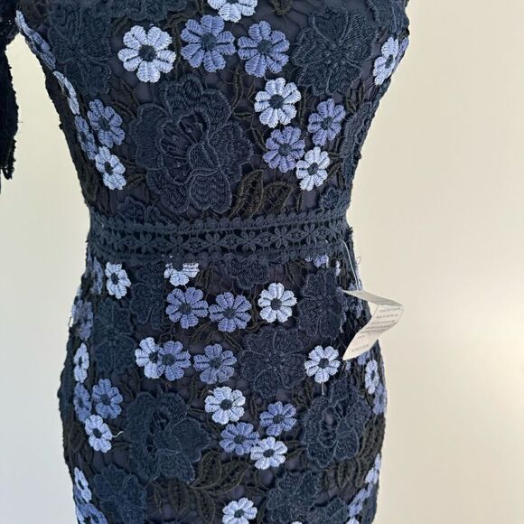 Lenka One-Shoulder Crochet Lace Cocktail Dress - Picture 7 of 8